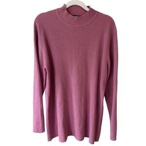 Penningtons Pink and Silver Crew Neck Sweater Women’s 1X Stretch Lightweight